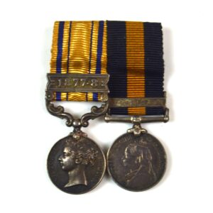 Miniature South Africa Medal 1877-8 and Cape of Good Hope General Service Medal with Transkei Clasp Medal Group