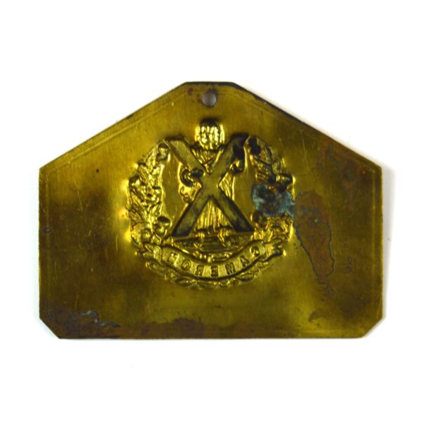Queen's Own Cameron Highlanders Brass Bed Plate - Image 2
