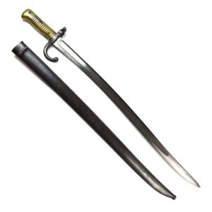 French M1866 Chassepot Rifle Bayonet and Matching Scabbard, Tulle Arsenal, Dated July 1868