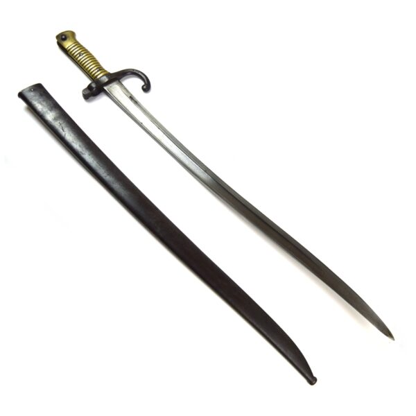 French M1866 Chassepot Rifle Bayonet and Matching Scabbard, Tulle Arsenal, Dated July 1868 - Image 2