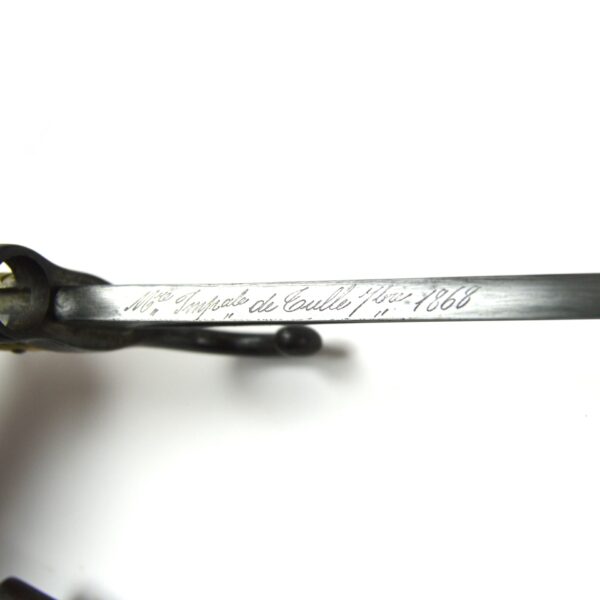 French M1866 Chassepot Rifle Bayonet and Matching Scabbard, Tulle Arsenal, Dated July 1868 - Image 7