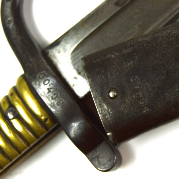 French M1866 Chassepot Rifle Bayonet and Matching Scabbard, Tulle Arsenal, Dated July 1868 - Image 6