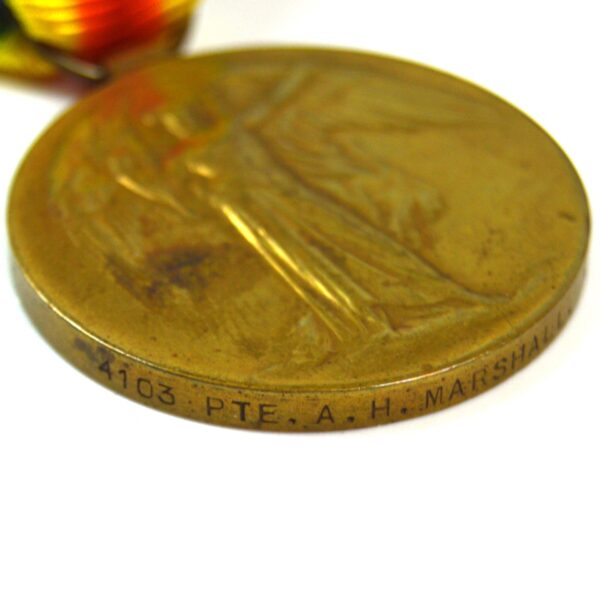 Victory Medal, Private Alfred H Marshall, Yorkshire Regiment (Green Howards) - Image 4