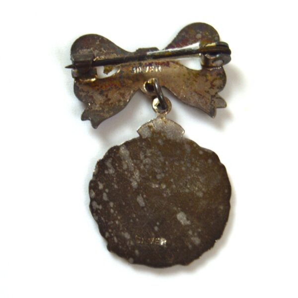 WWII-Era Royal Engineers Silver and Enamel Sweetheart Brooch, GRVI - Image 2