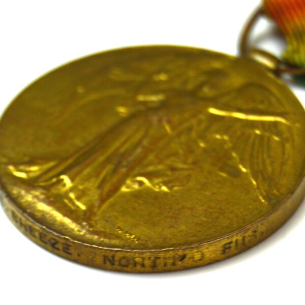 Victory Medal, Private Albert Edwin Breeze, Northumberland Fusiliers - Image 3