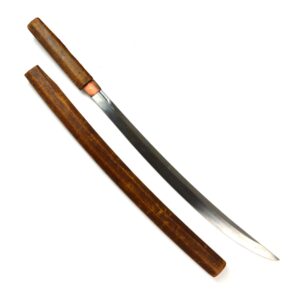 Antique Japanese Naginata Naoshi Wakizashi Sword in Shirasaya Mount