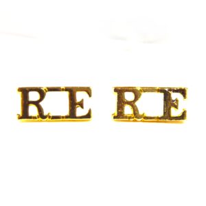 Royal Engineers (RE) Anodised Shoulder Title, Pair