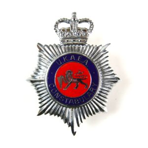 United Kingdom Atomic Energy Authority (UKAEA) Constabulary Enamelled Helmet Plate, Queen’s Crown
