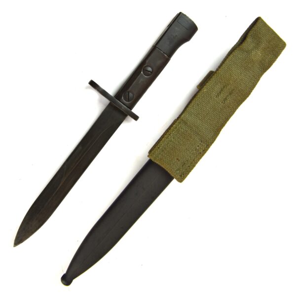 South African S1 Uzi Bayonet in Plastic Scabbard and Frog - Image 2