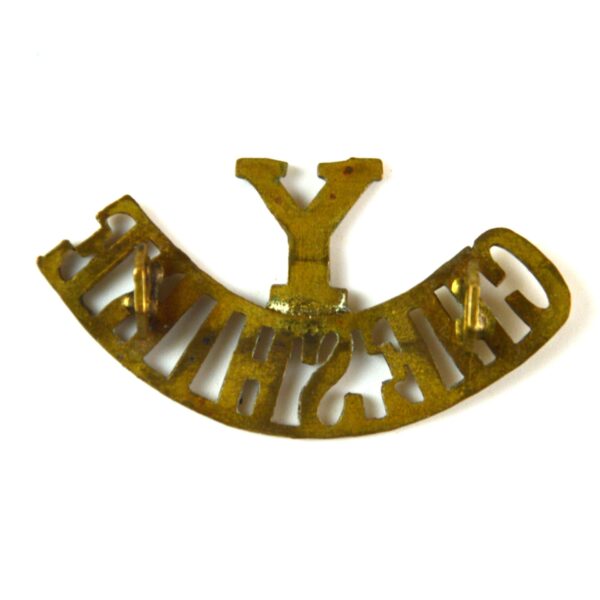 Cheshire Yeomanry (Earl of Chester's) (Y / CHESHIRE) Brass Shoulder Title - Image 2