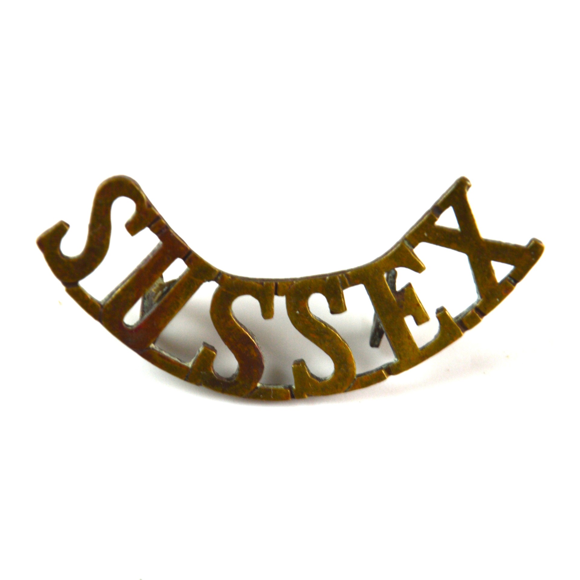 Royal Sussex Regiment (SUSSEX) (c.1881-1902 Pattern) Curved Shoulder Title