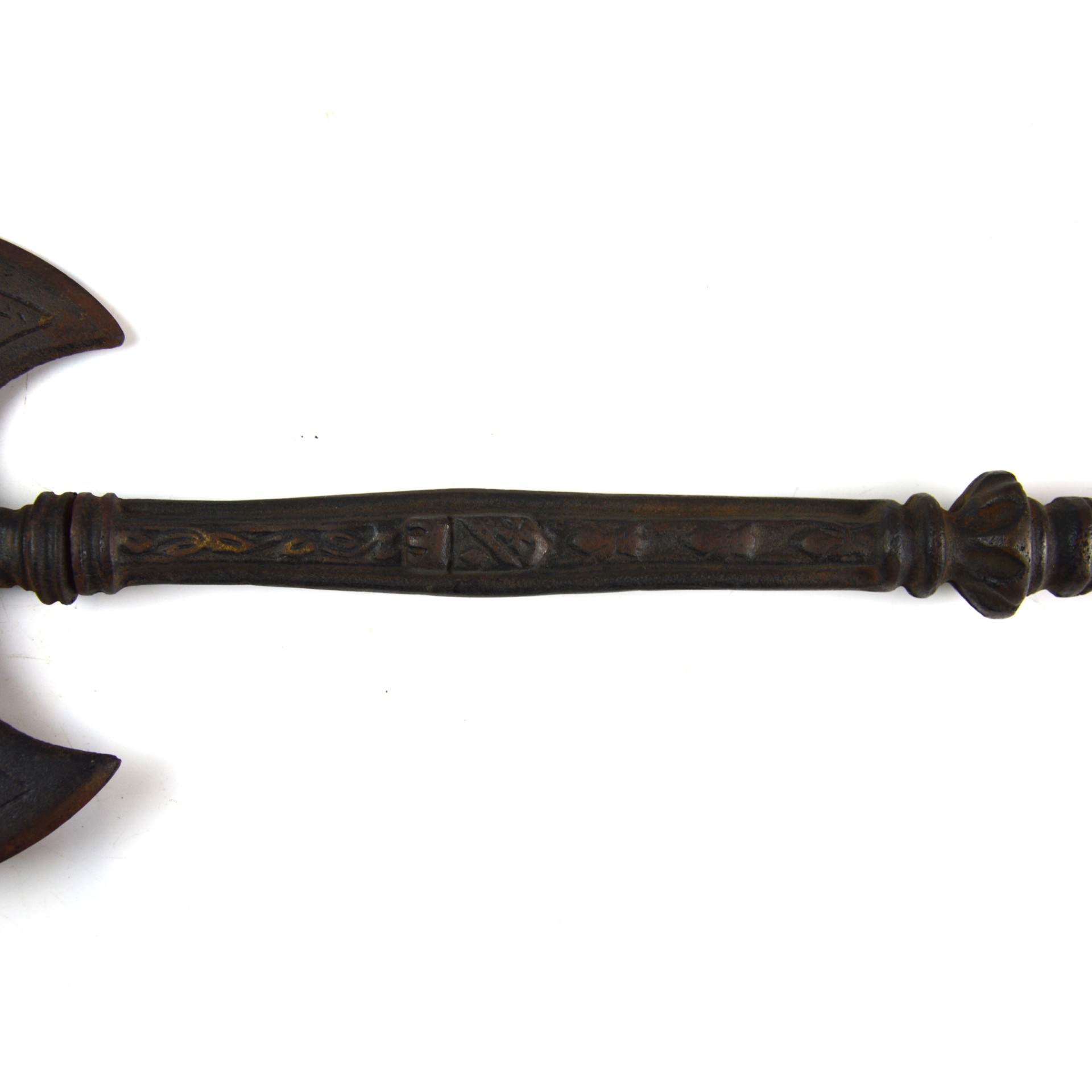 Antique Medieval Style Cast Iron Double-Headed Axe - Image 4