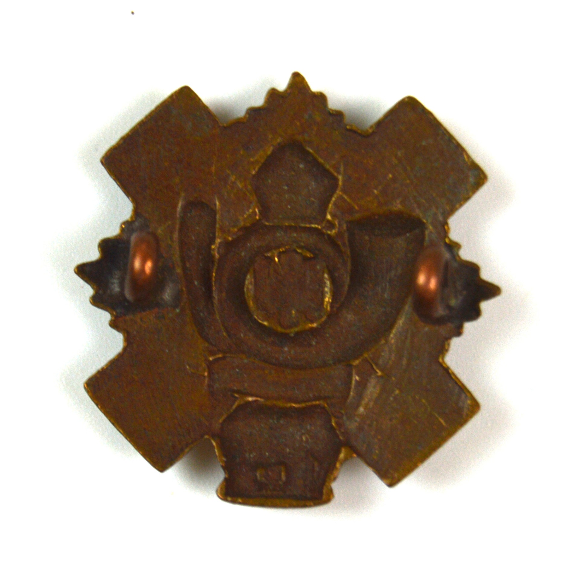 Highland Light Infantry (HLI) (1902-1953 Pattern) Officer's Service Dress Bronze Collar Badge, Original - Image 2