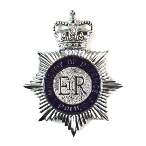 Ministry of Defence Police (2004-2022 Pattern) Helmet Plate, Queen's Crown