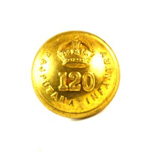 British India 120th Rajputana Infantry (1901-1922 Pattern) Gilt Officer's Button, King's Crown (19mm)