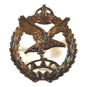 Army Air Corps (AAC) (1942-1949 Pattern) Officer's Hallmark Silver Cap Badge, King's Crown, Restrike