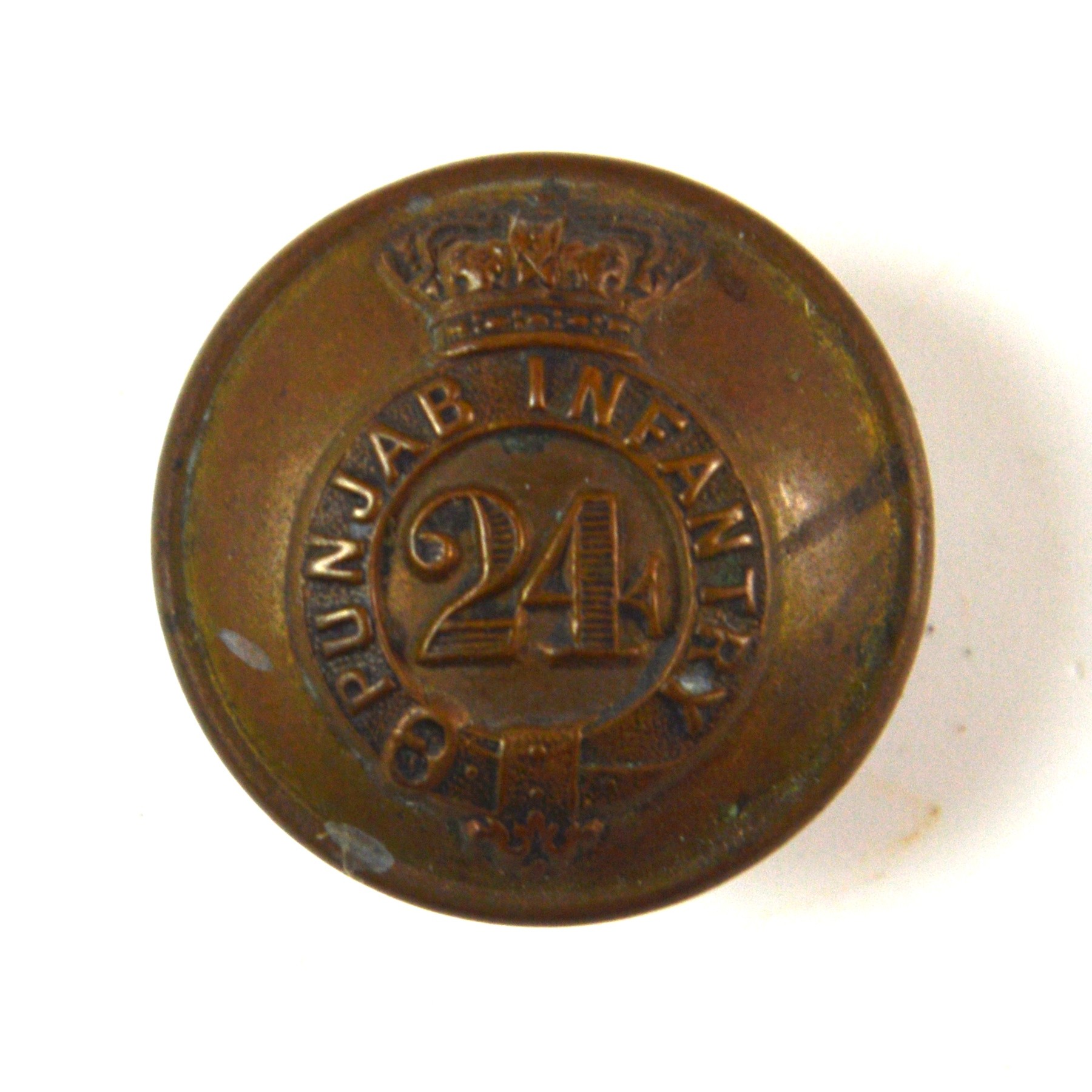 24th Punjab (Native) Infantry (1861-1901 Pattern) Officer's Button (25mm)