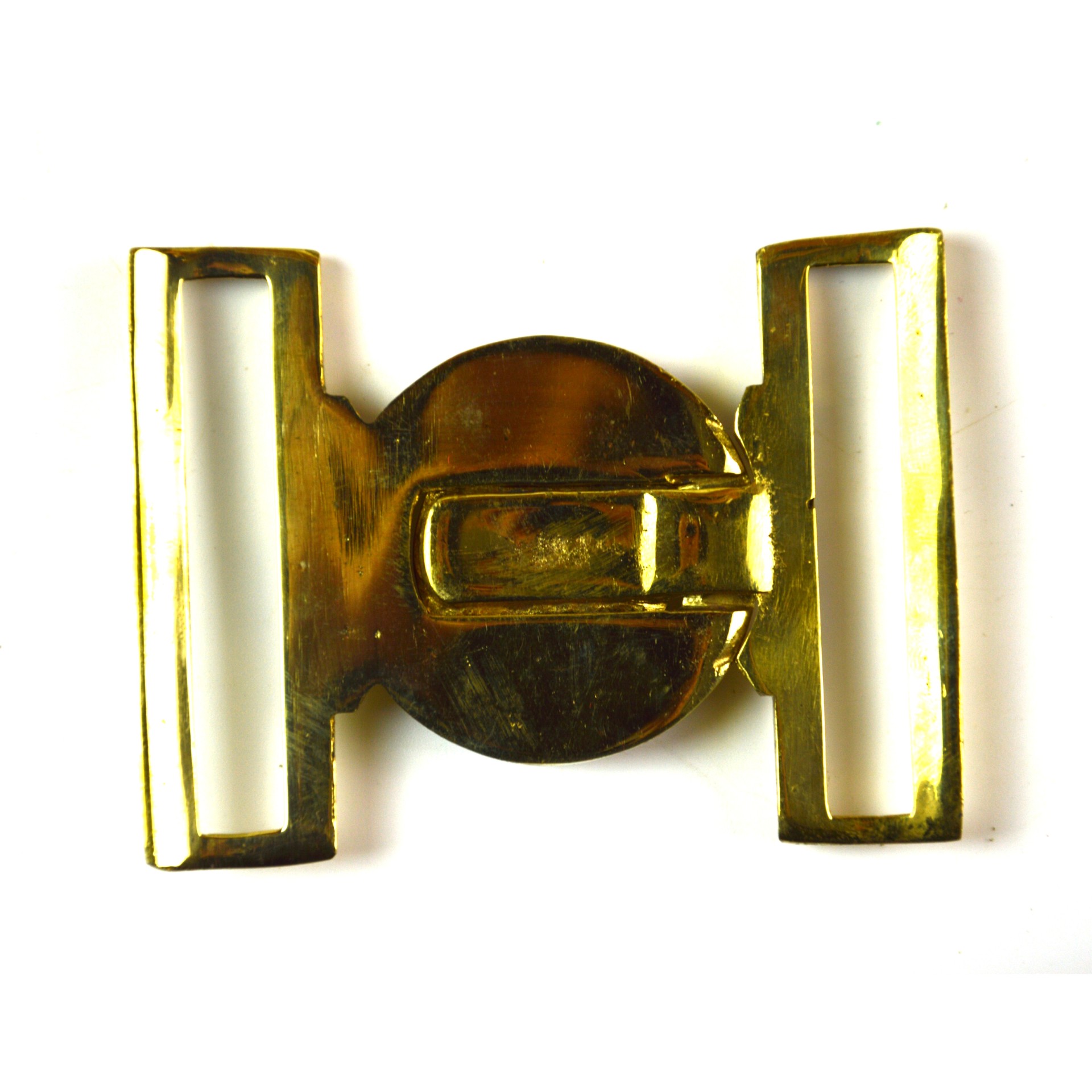 Reproduction Royal Marines Interlocking Brass Belt Buckle, Queen's Crown - Image 2