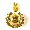 Royal Marines (1953-2022 Pattern) Gold-Coloured Officer's 2-Part Cap Badge, Queen's Crown on Pin
