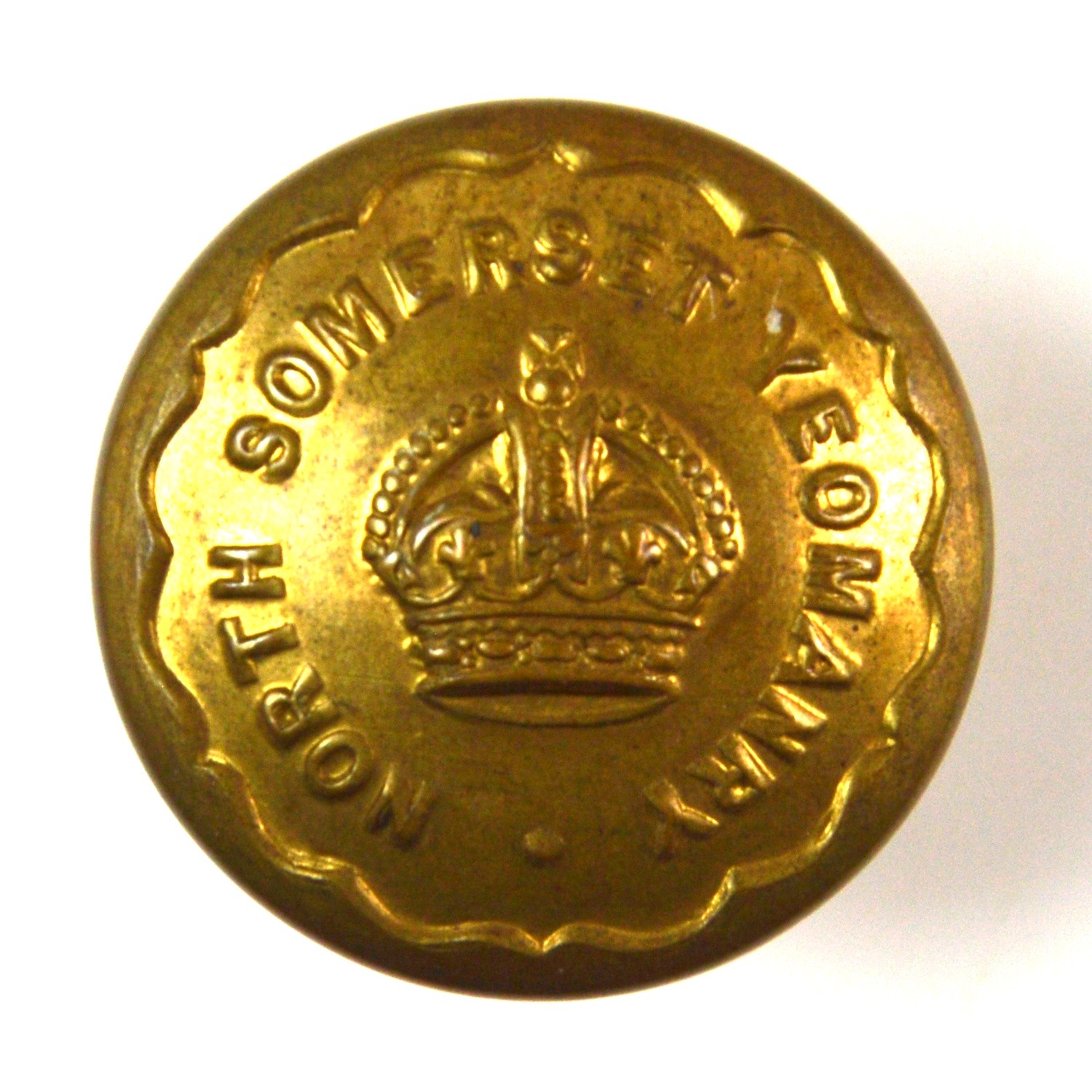 North Somerset Yeomanry Brass Button, King's Crown (23mm)