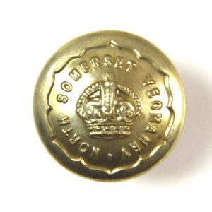 North Somerset Yeomanry White Metal Button, King's Crown (23mm)