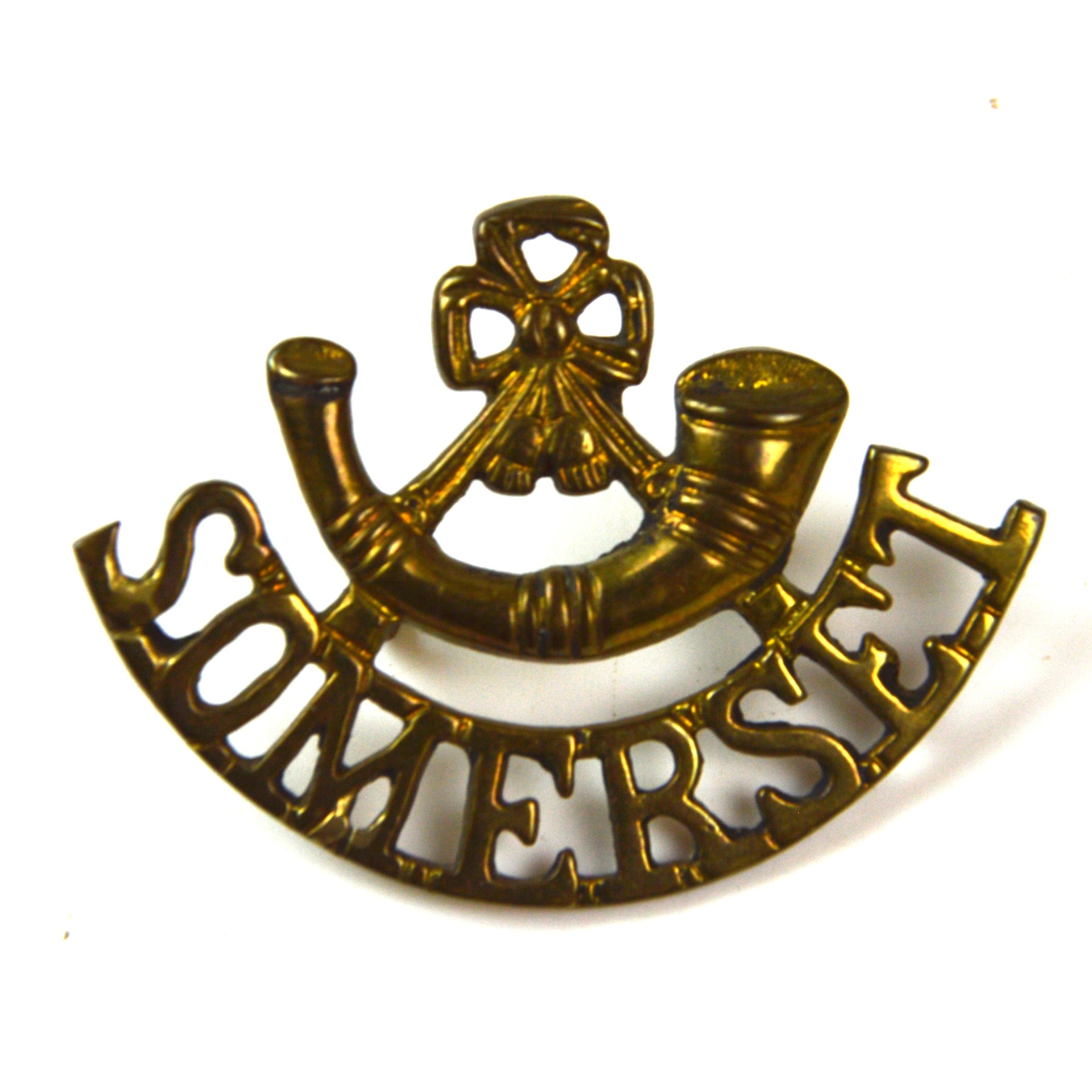 Somerset Light Infantry (1918-1954 Pattern, Bugle / SOMERSET) Cast Shoulder Title