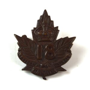 18th (Western Ontario) Battalion, Canadian Expeditionary Force Cap Badge, Original
