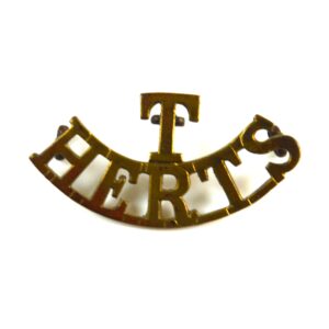 Hertfordshire Regiment (T / HERTS) (Pre-1921 Pattern) Brass Shoulder Title