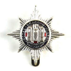 Royal Dragoon Guards Silver Plate and Enamel Cap Badge