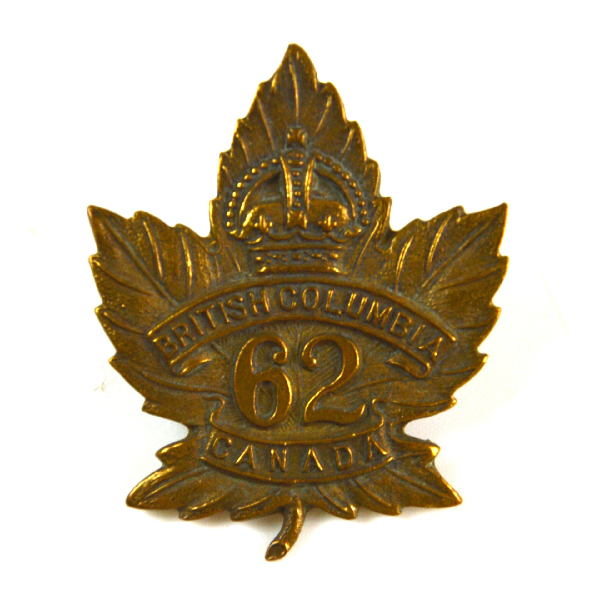62th (British Columbia) Battalion, Canadian Expeditionary Force (1915-1917 Pattern) Cap Badge