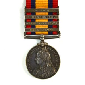 Queen's South Africa 4-Bar (2nd Type) Medal, Corporal F Stokes, 1st Battalion, Sherwood Foresters (Derbyshire) Regiment