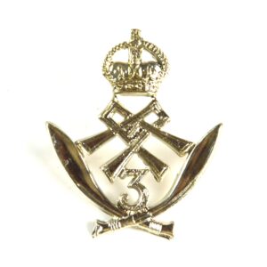 3rd Queen Alexandra's Own Gurkha Rifles Cap Badge, King's Crown, Restrike