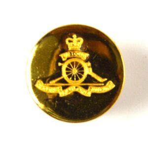 Royal Artillery Gilt Flat Blazer Button, Queen's Crown (14mm)
