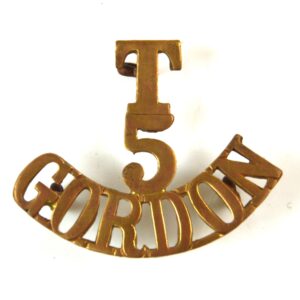5th (Buchan and Formartin) Battalion, Gordon Highlanders (T / 5 / GORDON, 1908-1922 Pattern) Brass Shoulder Title