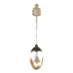 Kolar Gold Field Volunteers Teaspoon, Hallmarked Birmingham 1908, Elkington & Co
