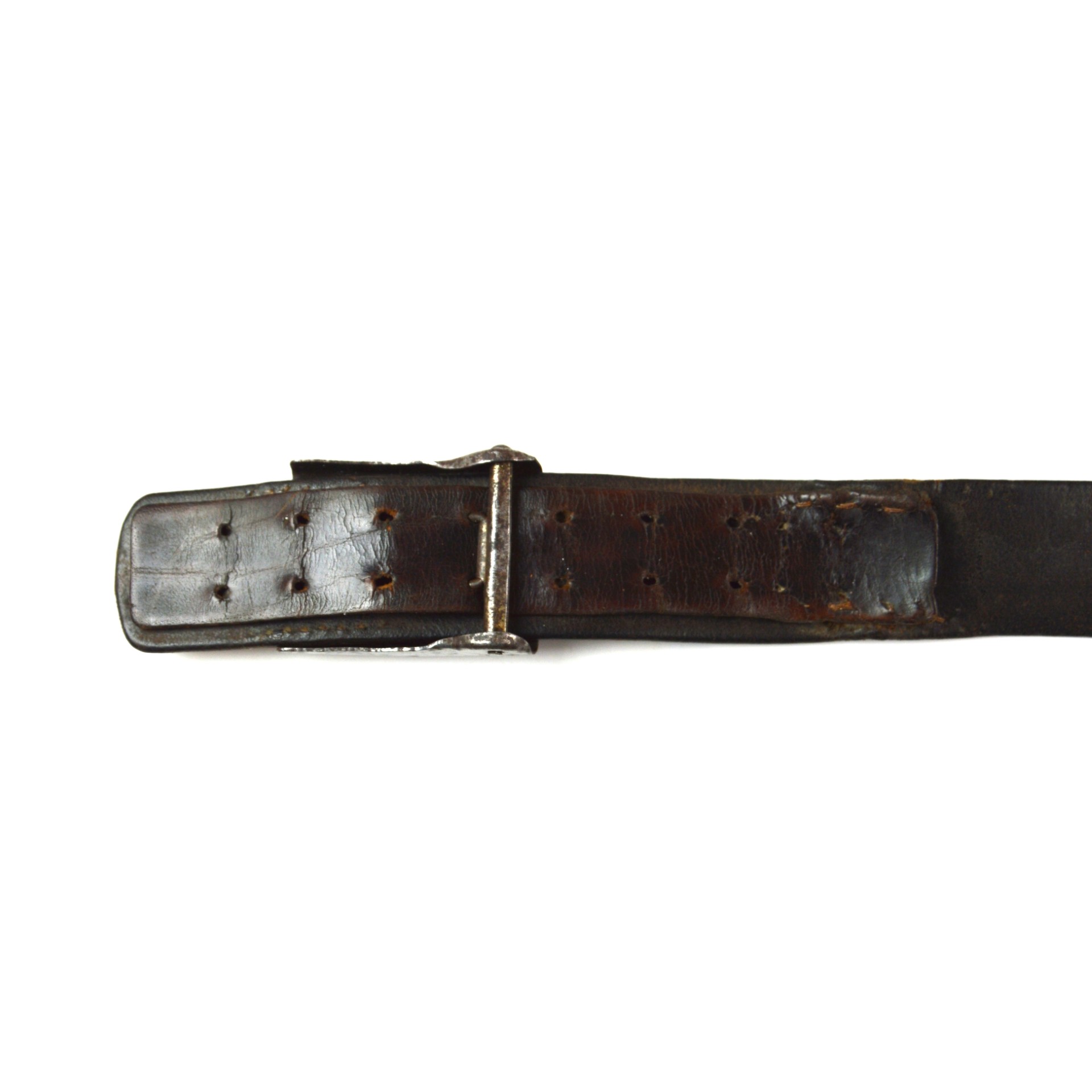 Original German Third Reich Luftwaffe EM/NCO Belt Buckle and Leather Belt, Dated 1938 - Image 2