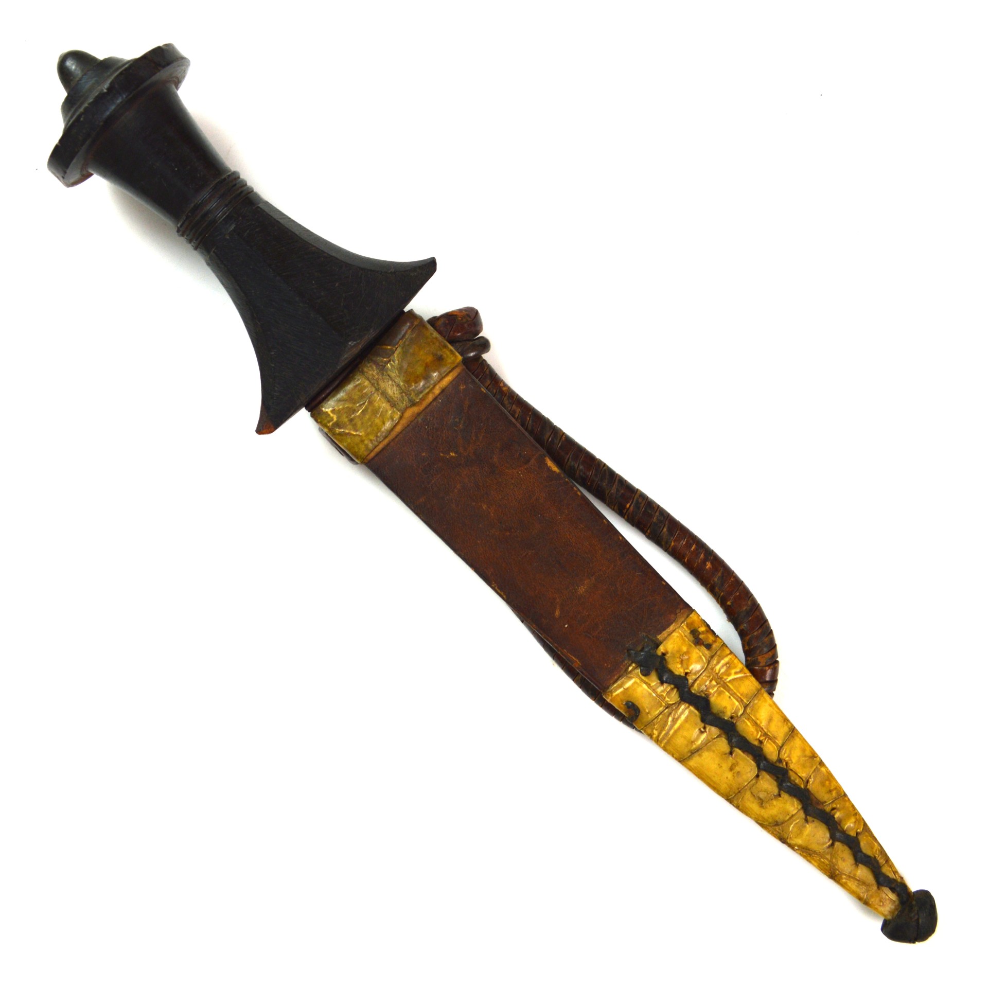 Sudanese Mahdi Arm Dagger with Crocodile Skin Wrapped Scabbard - Image 3