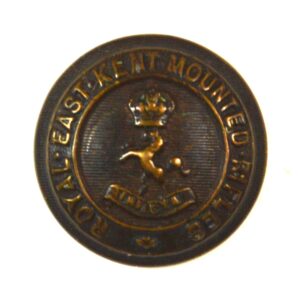 Royal East Kent Mounted Rifles Brass Button (1901-c. 1920 Pattern) - 19.5mm