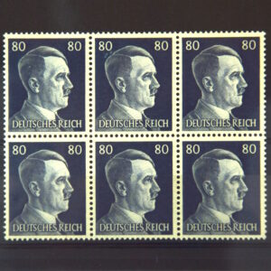 German Third Reich "Hitler Head" 80 Pfennig Postage Stamp (Set of 6)