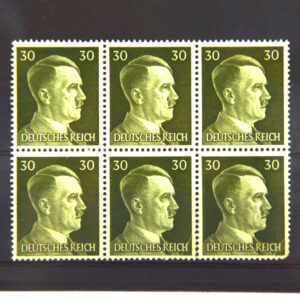 German Third Reich "Hitler Head" 30 Pfennig Postage Stamp (Set of 6)