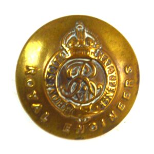 Royal Engineers Brass Button (ERVII, 1901-1910 Pattern) - 25mm