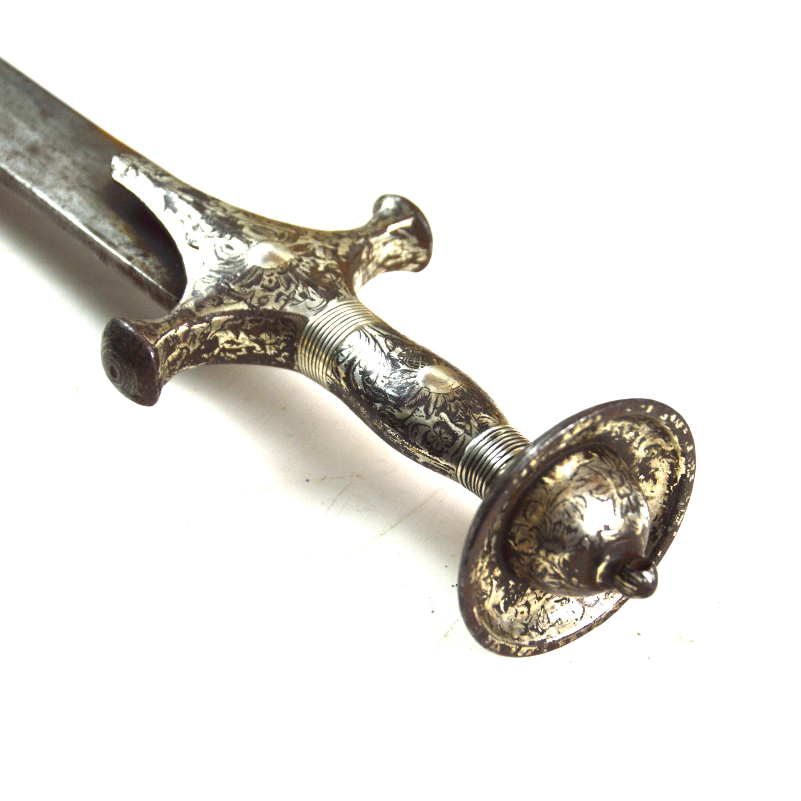18th-Century Indian Tulwar with Silver Koftgari Hilt - Image 12