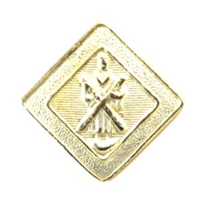 Royal Scots (The Royal Regiment) Diamond-Shaped Silver-Plate Piper Button - 24mm