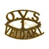 South African 1st (Bloemfontein) Battery, Orange Free State Field Artillery  (OVS / 1 / VELD. ART.) Brass Shoulder Title