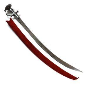 Indian 19th-Century Rajasthan Sirohi Tulwar Sword in Scabbard