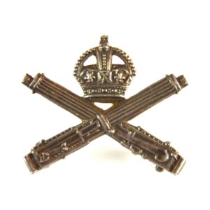Machine Gun Corps (MGC) Silver Officer Collar Badge (1915-22 Pattern) by J. R. Gaunt - Original