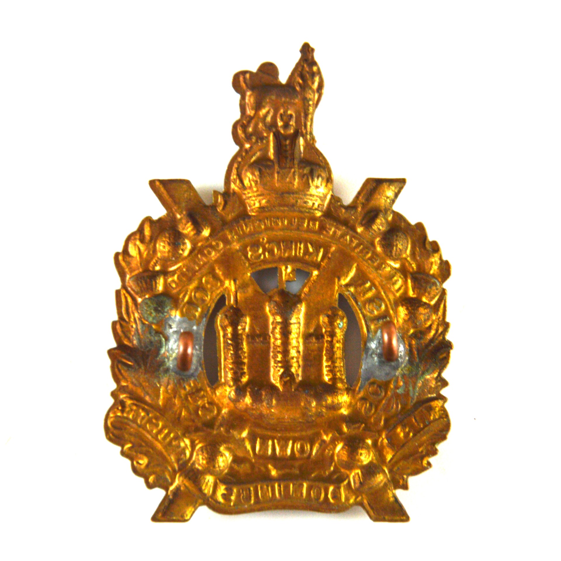 King's Own Scottish Borderers (KOSB) (1902-1953 Pattern) Brass Glengarry Cap Badge - Restrike - Image 2