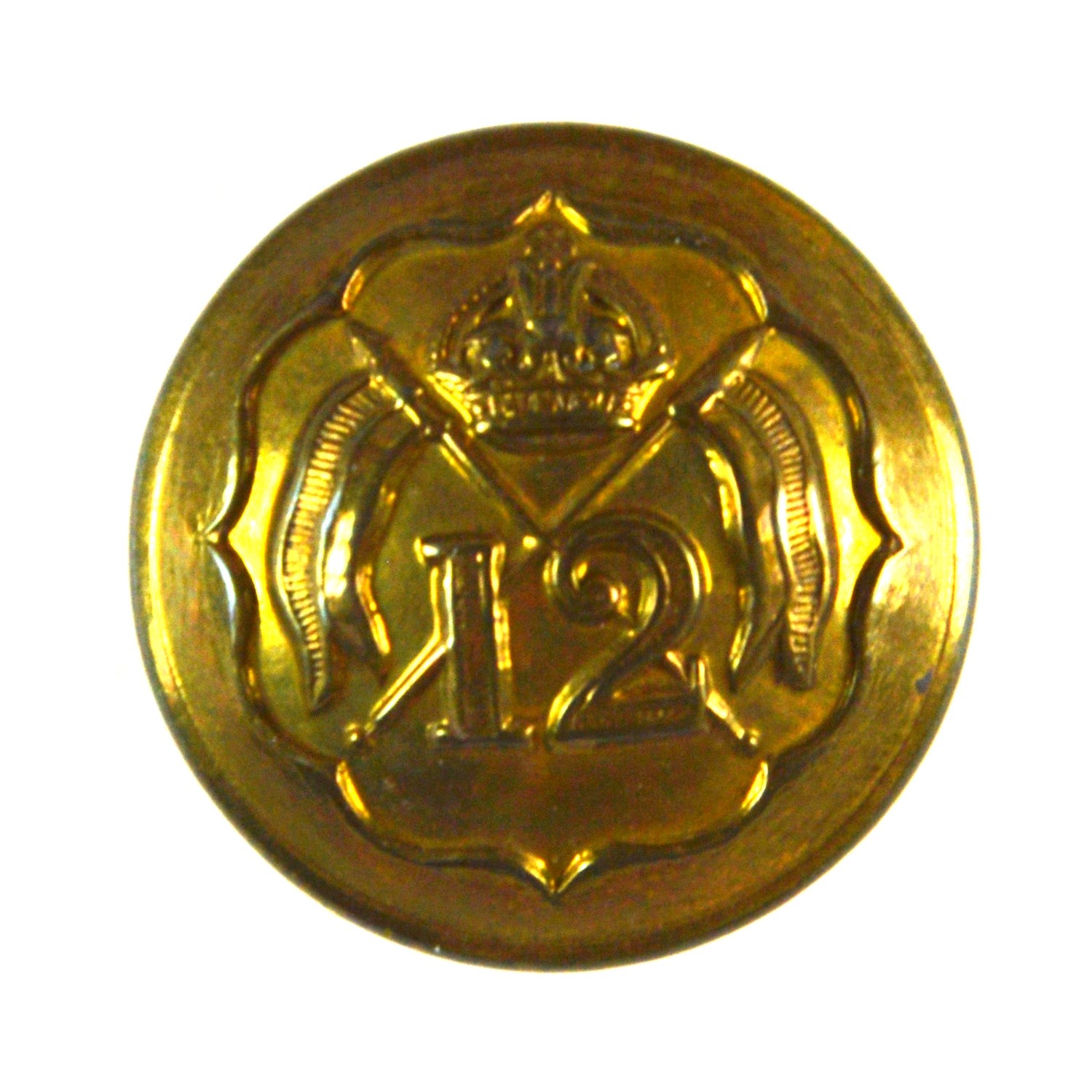 12th Royal Lancers (Prince of Wales's) Officer-Quality Button (1902-1953 Pattern) - 22mm