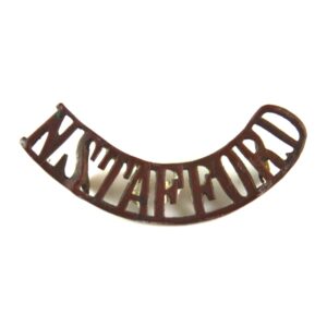 North Staffordshire Regiment (Prince of Wales's) (N. STAFFORD) Curved Brass Shoulder Title (1902-1959 Pattern)