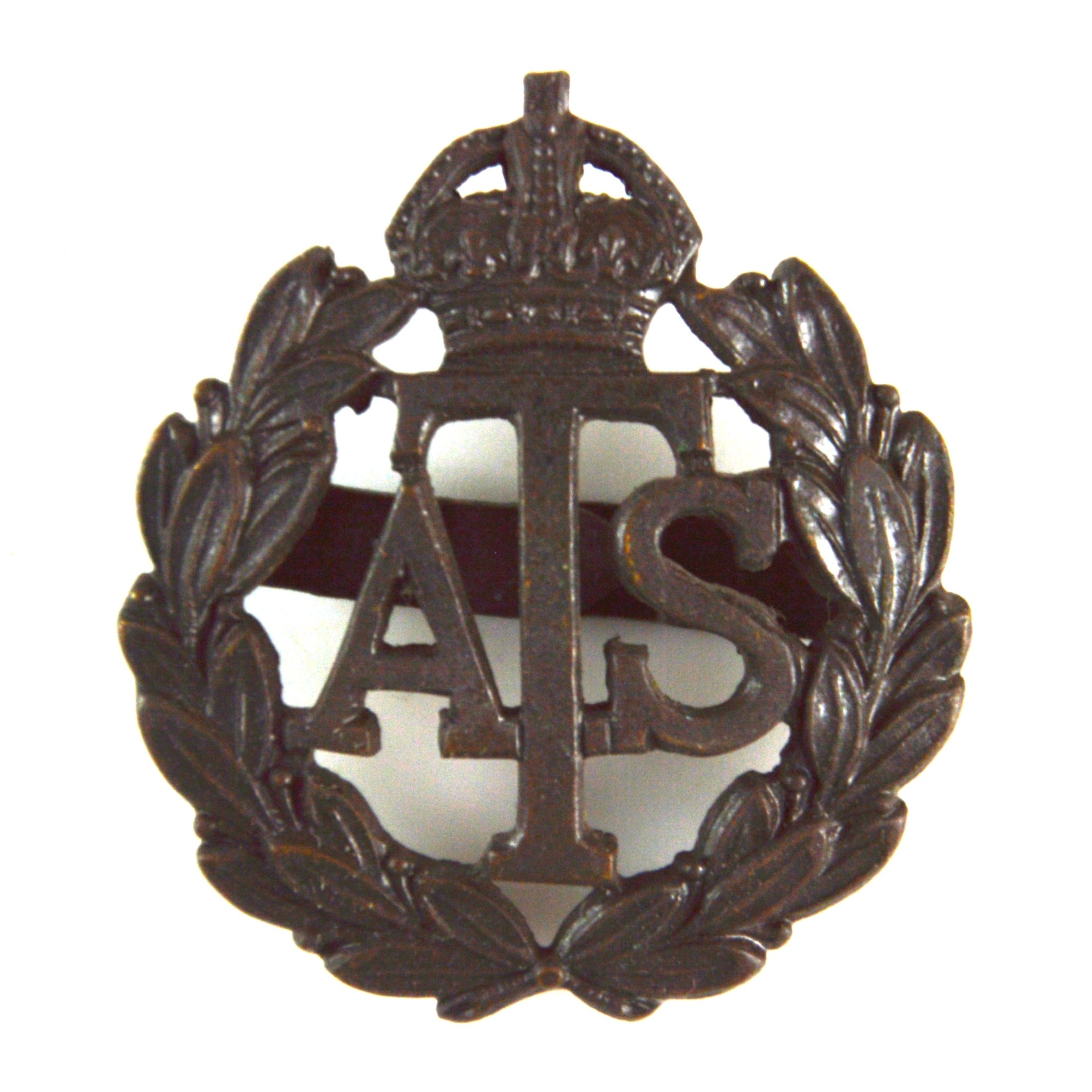 Auxiliary Territorial Service (ATS) Officer Service Dress Cap Badge (1938-1949 Pattern) - Original